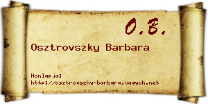 Osztrovszky Barbara névjegykártya