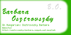 barbara osztrovszky business card